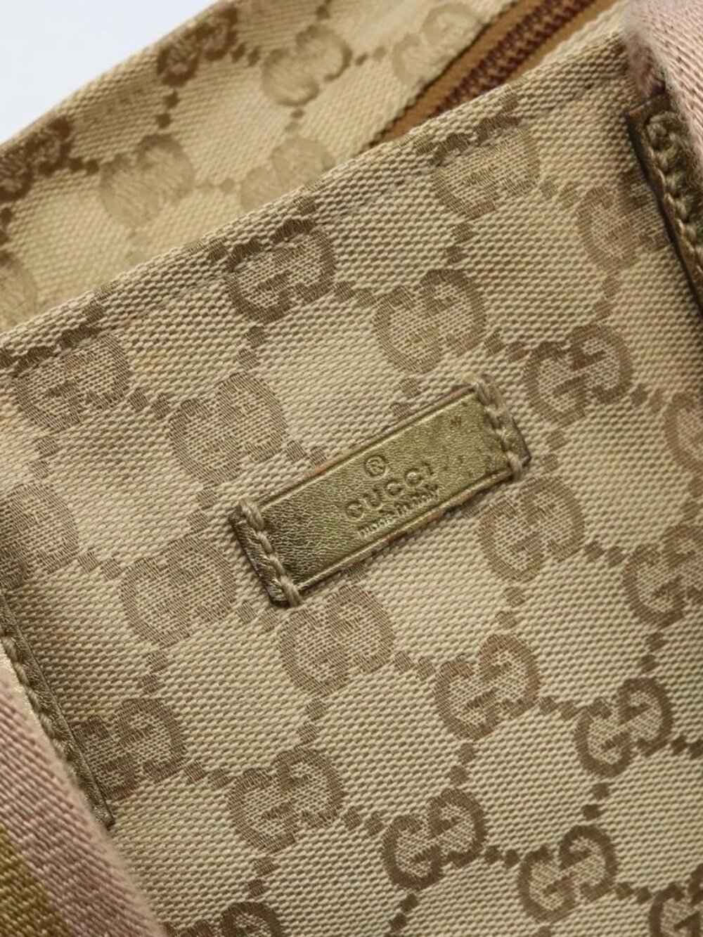 GUCCI GG Canvas Hand Bag Beige Gold 131228 Auth gh1835 - Picture 8 of 16